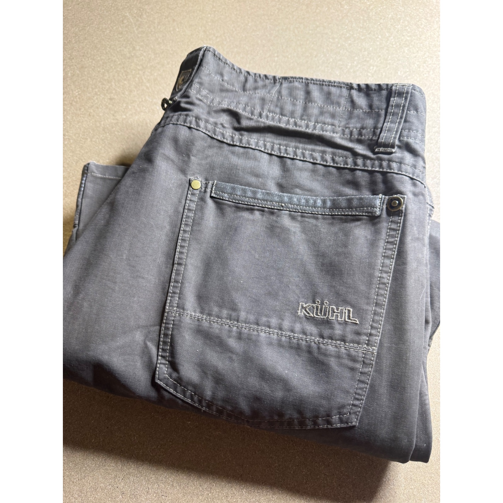 Kuhl Rebel Crag Series Men 38x30 Gray Utility Hiking Work Pants Articulated
